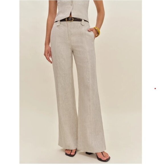 NWT Astrid Linen Mid Rise Pant - Size 6 - Picture 1 of 3